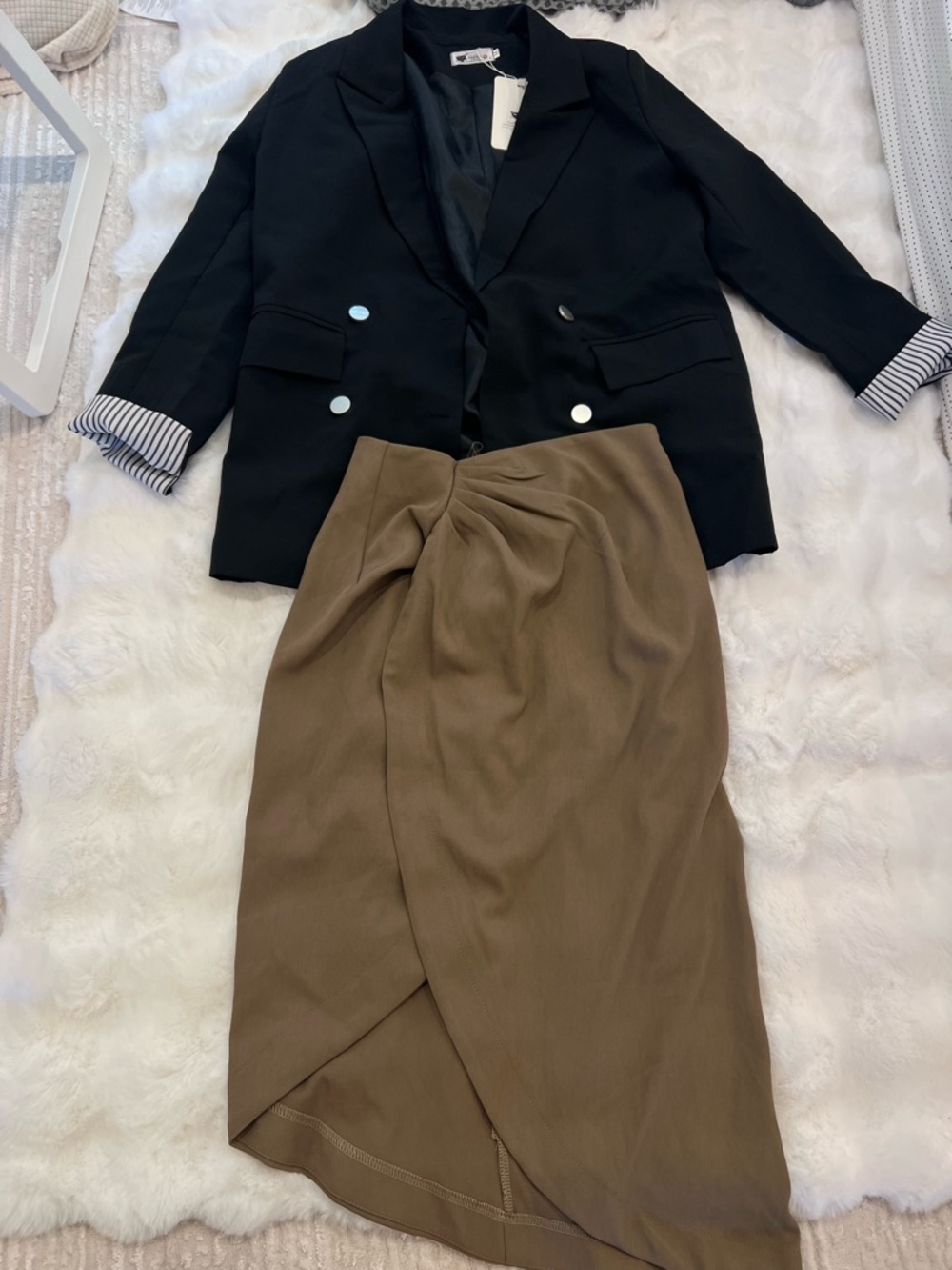 Women Classic Blazer & Midi Skirt